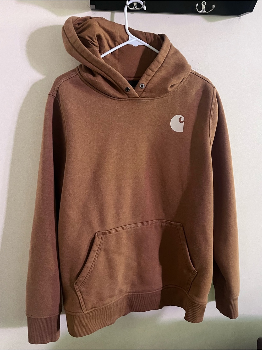 Carhartt Brown Hooded Sweatshirt with White Logo